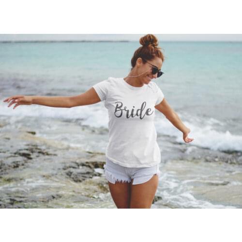 New arrival ' BRIDE" women new fashion girls t shirt tops crew neck cotton tees t-shirts Tumblr high quality tees