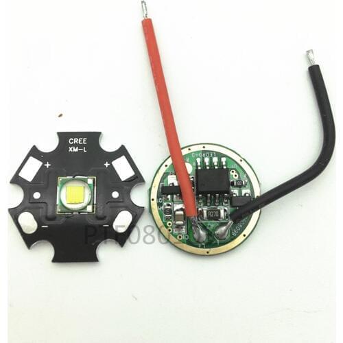 Brand New 10W 20MM/16MM Cool White Cree XM-L T6 XML T6 LED Light + DC 3.7V 2.5A T5 T6 LED Dimmer Driver For DIY Torch Flashlight