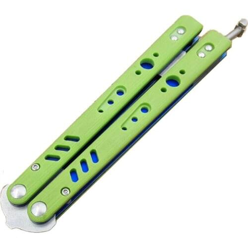 Theone BRS Rep Butterfly Knife Trainer Knife Green G10+titanium Handle D2 Blade Bushing System Hunting Knifes EDC
