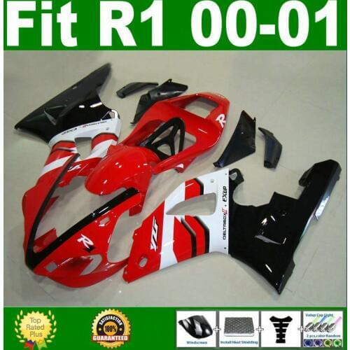 Fairings fit for YAMAHA YZF R1 2000 2001 year Red white black YZFR1 00 01 bodywork fairing parts R9D8