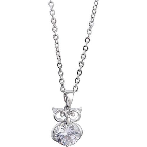 Owl Shape AAA Cubic Zircon CZ Necklace Jewelry Lady Wedding Bridal Birthday Gift Shiny Luxurious Classic Pendant Necklace