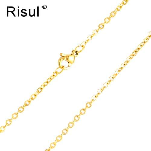 Woman Stainless Steel chain necklace Jewelry thin ROLO O Chains bulk Customize not fade necklace Wholesale 10pcs