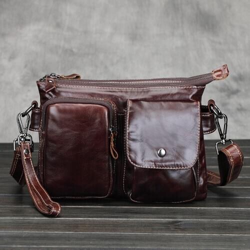 Cowhide casual shoulder bag diagonal cross leather bags briefcase handbag