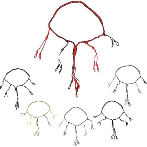 R01 Hunting Duck Call Lanyard Cord Hunter Game Call Lanyard Hunting Decoy Rope with 12 Adjustable Loops Wild Bird Whistle Sling