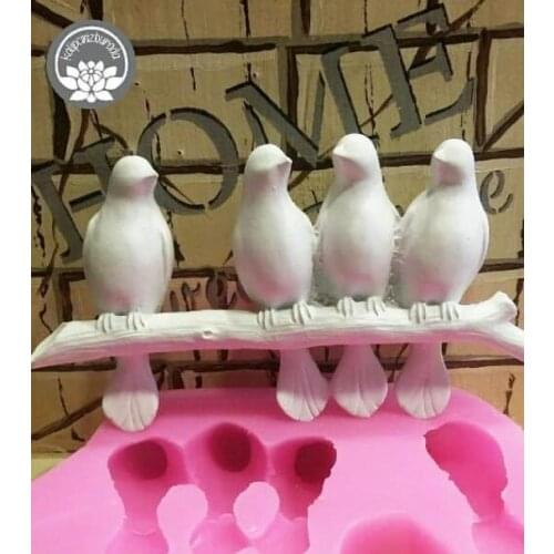 Quad bird silicone mold decor decorative ornament outstanding decoration