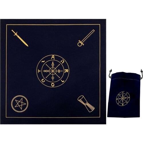 70x70cm Art Tarot Card Cloth Tablecloth With Bag Divination Game Card Pad Square Table Cover Constellation Astrology Table Cloth