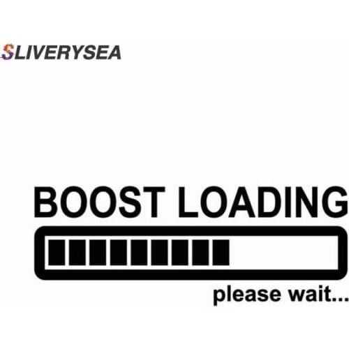 SLIVERYSEA 14CM*5CM BOOST LOADING Please Wait For Turbo Funny Car Stickers #B1201