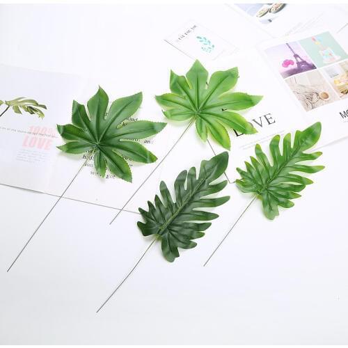 1pc Spring Taro Octagonal Leaves Artificial Plant Leaf fake Flower Wedding Party Home Garden Decorations