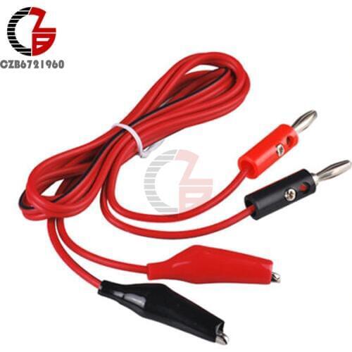 1M Alligator Cilp to AV Banana Plug Test Cable Lead Connector Dual Tester Probe Crocodile Clip for Multimeter Measure Tool DIY