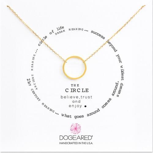 10PCS Hot Sale Wish Hollow Circle Pendant Necklace Gold Silver Color Clavicle Chains Statement Necklace Women Jewelry