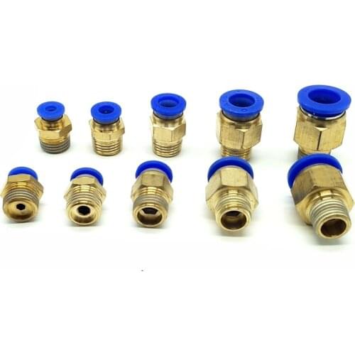 10PCS Pneumatic Fitting 1/4'' Thread Tube OD. 4mm 6mm 8mm 10mm 12mm Quick Joint Connector PC4-2 PC6-2 PC8-2 PC10-2 PC12-2