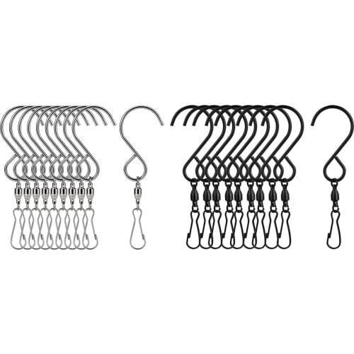 10 Pack Stainless Steel Swivel S Hooks Clips Hanging Planter Pot Solar Lights Bird Feeder