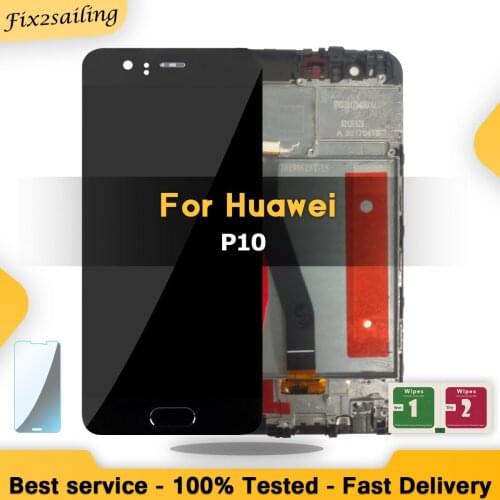 100% Original 5.1" LCD For Huawei P10 Display Touch Screen Digitizer Assembly With/No Frame For VTR-L09 VTR-L10 VTR-L29