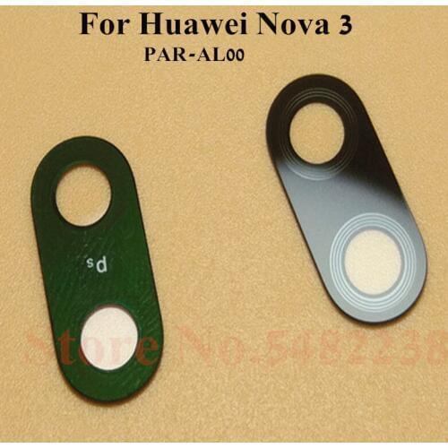 100pcs/Lot Original Camera Glass Lens Cover For Huawei Nova 3 PAR-AL00 Rear Back Camera Outside Glass Lens lenses With Stickers