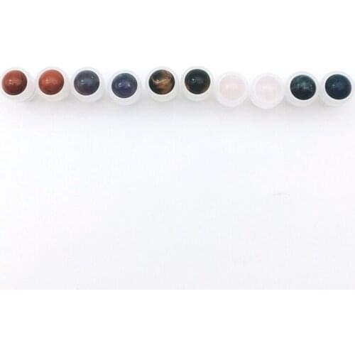 20pcs 7*10mm Replacement Natural Gemstone Roller Ball for Thin Glass Roll Accessories Perfume Essential Oils Vial