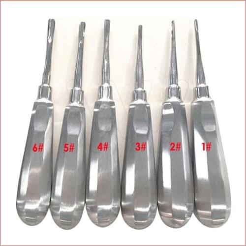 6 pcs/ kit Dental Surgical Instrument Tools Stainless Steel Sterile Dental Hexagon Handle Teeth Root Apical Elevators