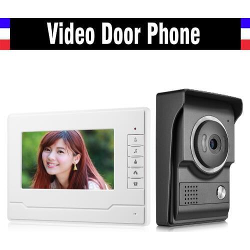 7 inch video door phone system video intercom doorbell video doorphone kit 1 LCD Monitor+1 IR Night Nision Camera for home villa