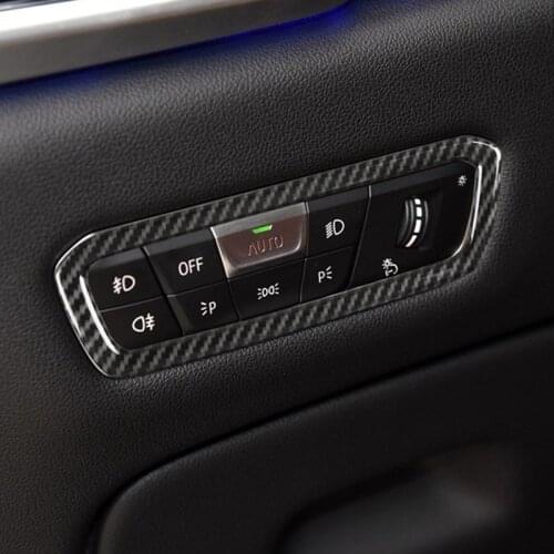 ABS Headlight Switch Frame Decoration Cover Trim For BMW X5 G05 2019 Carbon Fiber Color Car Styling Modified