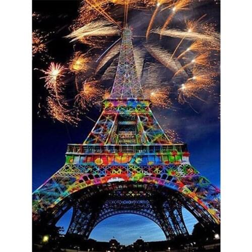 Diamond Painting By Number Full Drill Square Drill Paris Eiffel Tower Mosaic Diamond Embroidery Landscape DIY Needlework Gifts