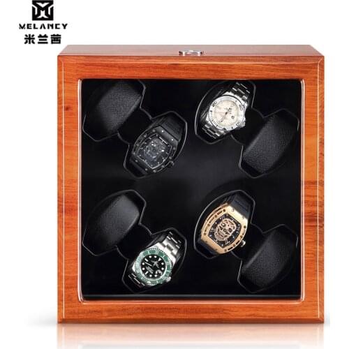8 Slot Automatic Watch Winder with Wood Box Quiet Japanese Mabuchi Motor Adjustable Modes Watch Storage Winding Boxes Case