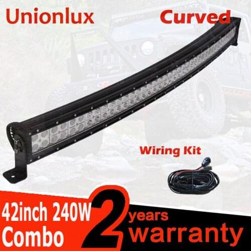 Offroad car led light combo waterproof IP67 offroad 4x4 high power curved 42 inch 240w led work light bar 12 volt