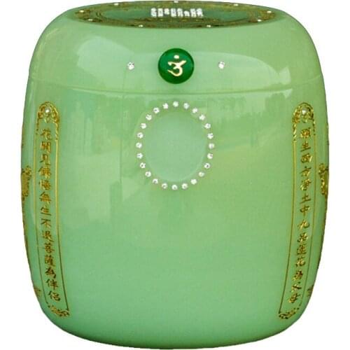 Funeraray Urn Cans Marble Cinerary Casket Jade Crystal Men and Women High-Grade Large and Small Sizes Heart Sutra Glass