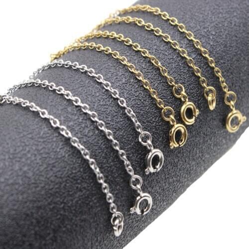 5pcs/lot 1.6mm width Stainless Steel Gold Chain Necklace Bracelet Extension Extended Tail Chain diy Connector Jewelry Findings