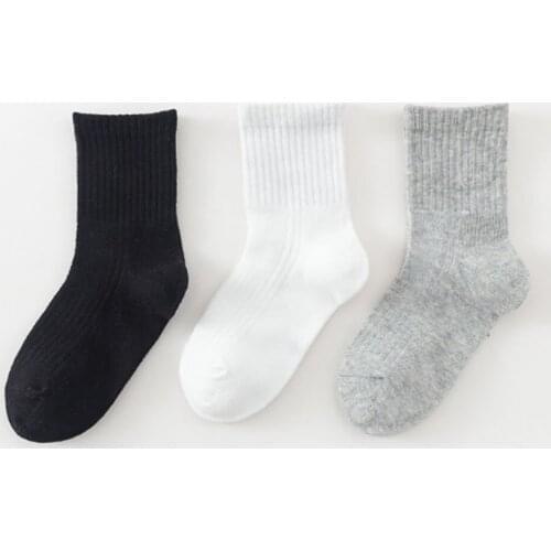 Kids Boy white children socks Black pure gray Color students socks cotton childrens sports socks High quality Infant