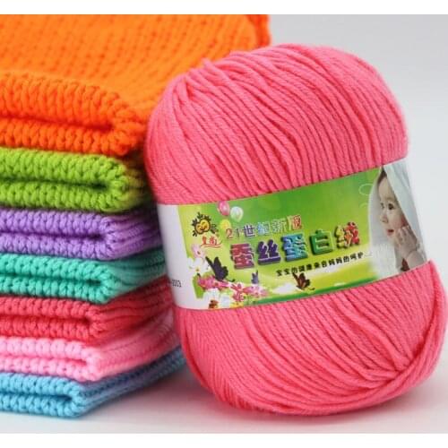 Babys Threads Fine Milk Cotton Yarn Ball for Hand Knitting Wool Scarf Thread Woven Bag Silk Protein Fleece
