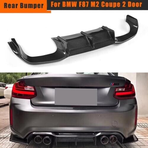 For BMW F87 M2 Coupe 2 Door Rear Bumper Diffuser Lip Spoiler Carbon Fiber/Black FRP