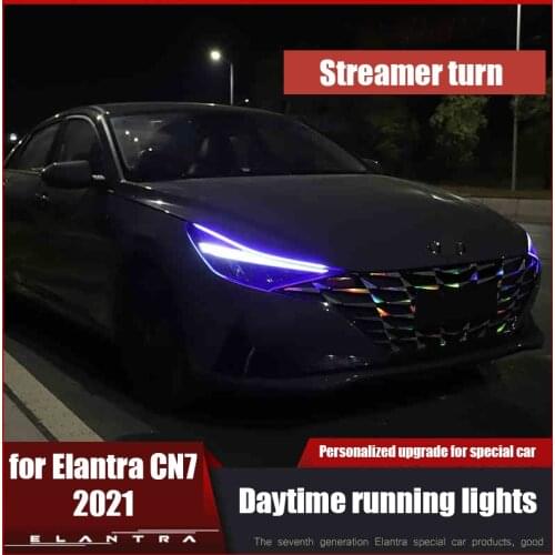 For Hyundai Elantra Avante CN7 2021 daytime running lights to retrofit colored water yellow light to exterior decoration