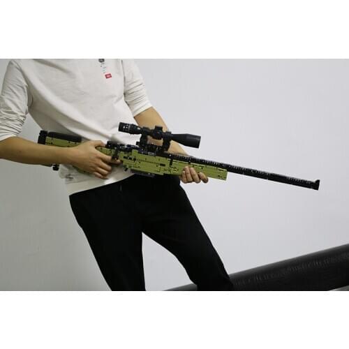 Military Building Blocks 1:1 Weapon Model Shoot AWM Desert Eagle Bricks Toys Gun Model Children Christmas Gift Play With Others