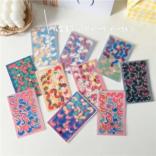 Colorful Ribbon Series Decorative Stickers Shiny Blingbling Versatile Photo Card Laser Collage Stationery Children Diy Sticker