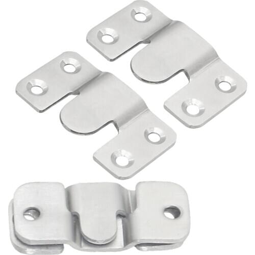 2pcs Stainless Steel Hooks Buckles Hanger w/screws 53mm/43mm hanging Connecting Photo Frame Picture Mirror wall hang hardware