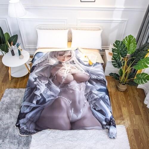Summer Washed Cotton Quilt Air-conditioning Comforter Soft Breathable Blanket Anime Gril Print Bedspread Bed Cover Home Textiles