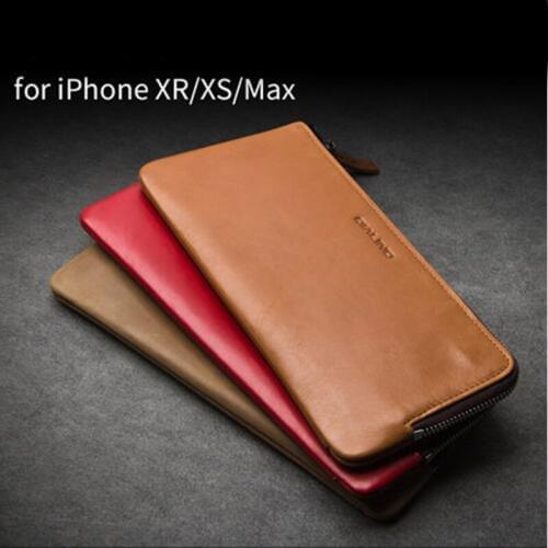 Multi-function Wallet Case for iPhone XS MAX Genuine Leather Phone Pouch for iPhone XR Fashion Sleeve for iPhone 9+Phone Holder