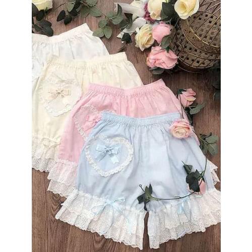 Soft Sister Shorts Lolita Cotton-trimmed Pumpkin Pants for Girls Anti-empty Leggings Home Shorts with Japanese JK Safety Pants
