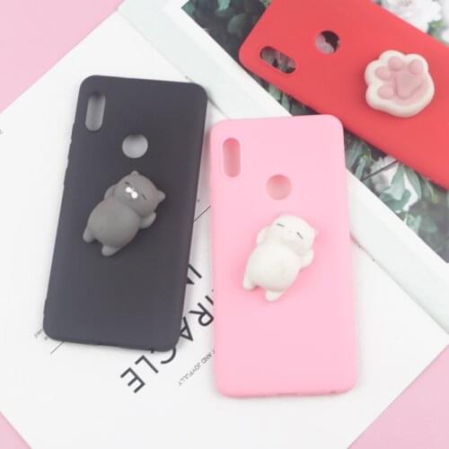 3D Squishy Toys Cute Cat Case For Xiaomi Redmi 3S 4X 4A 5A 6A 7A 8A 9 Power 9A 9C 10X S2 Go Candy Cover Funny Cat Soft Case