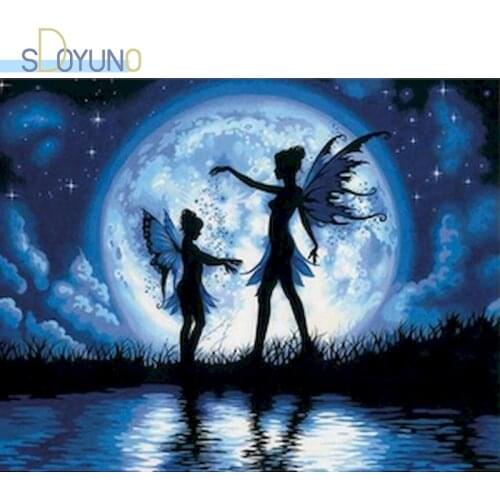 SDOYUNO 60X75cm Paint By Numbers Kits For Adults Frameless Oil Painting By Numbers On Canvas Elves DIY Digital Painting Wall Art