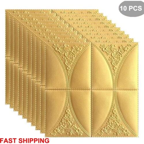 10pcs Wall Sticker 3D Brick Wall Sticker Self-Adhesive Waterproof Wall Decor Sticker for Home Bedroom TV Wall Size 70*70cm