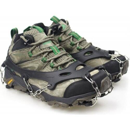 Snow Non Slip Climbing Crampons Cleats Shoe Cover Ice Gripper For Spikes Hiking Winter Manganese Steel Outdoor Cleats Overshoes