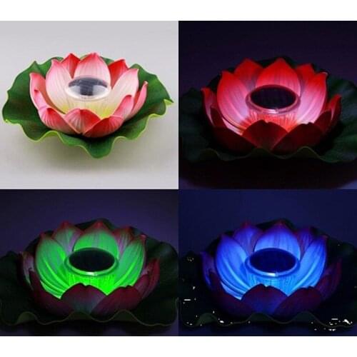 Outdoor waterproof lotus pond hydroplaning light solar light solar garden lights Wishing lotus lamp wholesale