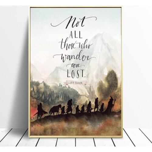 Fantasy Literature Movie Poster Wall Art Canvas Painting Picture J.R.R. Tolkien Quotes Prints for Living Room Home Decor Cuadros