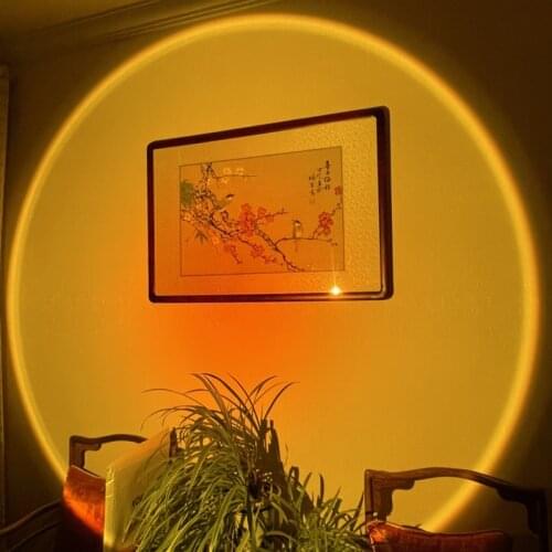 Sunset Projection Lamp Rainbow Led Night Light USB Neon Light Home Cafe Background Decoration Lamp Factory Genuine Right Angle