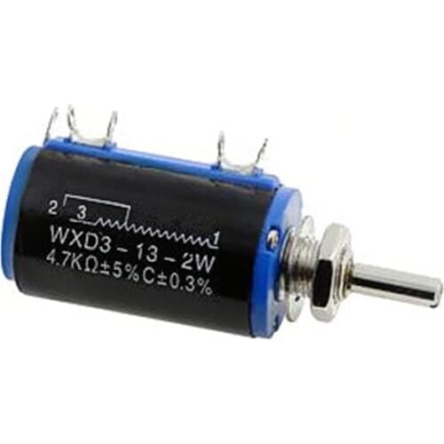 1pcs WXD3-13-2W 100 200 220 470 680 1K 2.2K 3.3K 4.7K 5.6K 6.8K 10K 22K 33K 47K 100K Ohm WXD3-13 2W Wirewound Potentiometer