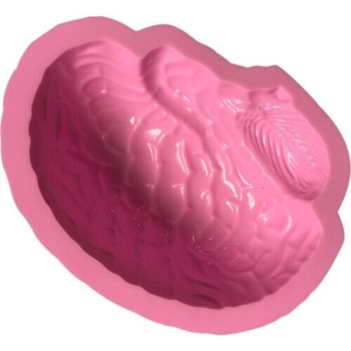 Human Brain Shape Pan Silicone Mold Halloween Cake Pudding Jelly Dessert Mould