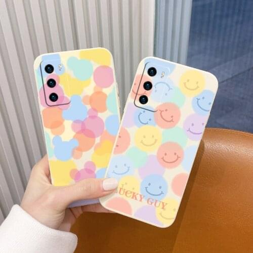 Funny Liquid Silicone Soft Case For Huawei P40 P30 P20 Pro Lite Mate 40 30 20 Pro Lite PSmart 2021 Y7A Shockproof Phone Cover