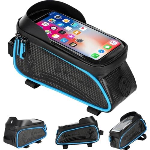 WEST BIKING Bicycle Bag Cycling Top Front Tube Frame Bag Waterproof 6.5 inch Phone Case Storage Touch Screen MTB Road Bike Bag