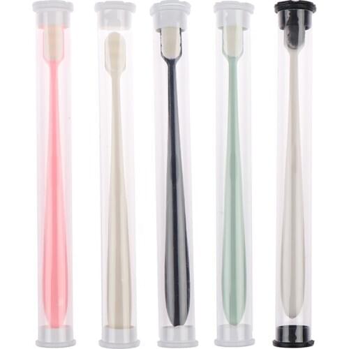 1pcs Ultra-fine Toothbrushes Wave Nano Million Bristles Micro Soft Tooth Brush With Holder Portable Oral Care Eco Product Kit
