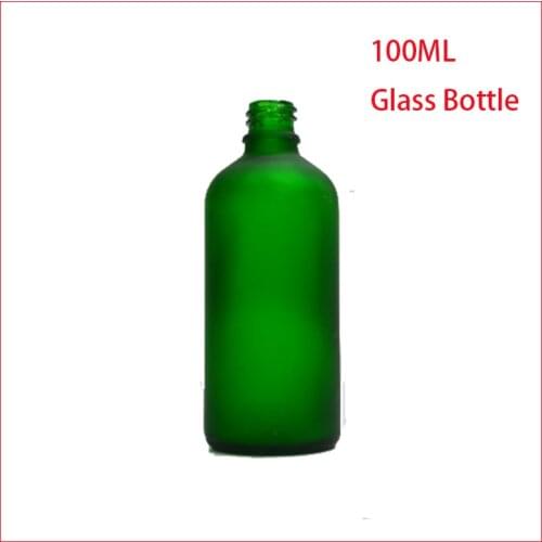 100ML Green Frosted Glass Essential oil Bottle With Black Screw Cap Womens Personal Skin Care Empty cosmetic container